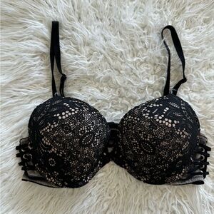 Victoria’s Secret black and nude lace bra in size 34B